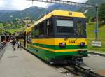 Pano 144 + Pano 141 als R 461 (Grindelwald - Kleine Scheidegg) am 23.7.2015 beim Wenden in Grindelwald Grund.