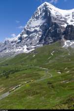 Blick von der Kleinen Scheidegg in Richtung Eiger.