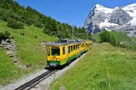 BDeh 4/4 Nr. 121 zwischen Wengernalp und kleine Scheidegg, 19.07.2016.