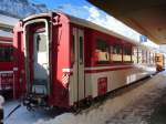 zb - Abgestellter Personenwagen 2 Kl. B 050-2 im Bahnhof von Engelberg am 15.02.2009