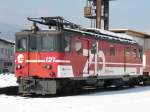 zb - Triebwagen De 4/4 121 im Depotareal von Stansstad am 15.02.2009