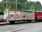 zb - Bunter Gterwagen Abgestellt im Bahnhofsareal in Stansstad am 08.05.2012