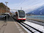 zb - Einfahrender Triebzug ABReh 150 202-6 im Bahnhof von Brienz am 02.12.2017