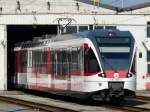 zb - Triebwagen ABe 130 006-0 zum Teil im Depot von Stans am 17.02.2008