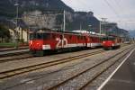 De 110-Parade am 20.8.10 in Meiringen: Links der De 110 001-5, rechts der De 110 022-1.