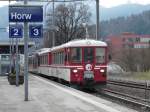 zb - Steuerwagen ABt 025-4 im Bahnhof Horw am 15.01.2011  