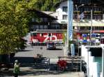 zb - Lok De 4/4 110 003-1 bei der ausfahrt aus dem Bahnhof Brienz am 14.09.2012