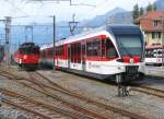 Die alte De 110 003-1 und die neue ABe 130 001-1 - Bw. MEIRINGEN - 14 okt. 2012