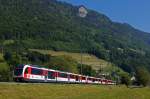 ZB: IR Luzern-Interlaken Ost mit Fink und Adler vereint bei Alpnachstad am 8.