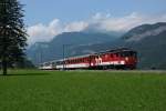 Am 07.07.2013 nhert sich der De 110 021-3 mit dem IR 2223 Meiringen.