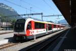 ABeh 150 004 und ein unbekannt gebliebener ''Fink'' am 2.8.2013 in Interlaken Ost als IR nach Luzern.