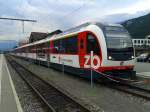 ABeh 150 204-2 als IR 2939  Luzern-Intelaken Express  (Interlaken - Luzern) am 23.7.2015 beim Wenden im Bahnhof Meiringen.