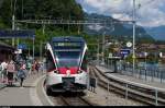 SPATZ ABe 130 001 der Zentralbahn erreicht am 28.