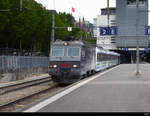 SOB / Voralpenexpress - Lok Re 4/4  446 017-6 bei der ausfahrt aus dem Bahnhof Luzern am 09.06.2019