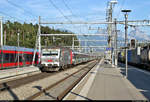 Nachschuss auf Re 456 095-9 mit Zuglok Re 456 091-8 der Schweizerischen Südostbahn AG (SOB) als VAE 2033  Voralpen-Express  von Luzern (CH) nach St.