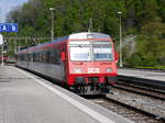 SOB - Einfahrender Regio im Bahnhof Ziegelbrücke an der Spitze der Steuerwagen ABt 50 85 80-35 173-4 am 12.04.2017