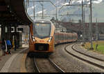 SOB - Triebzug RABe 526 108 bei der einfahrt im Bhf.Schwyz am 06.02.2021