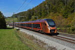 RABe 526 119 Traverso der SOB, fährt Richtung Bahnhof Gelterkinden.