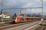 RABe 526 201 Traverso der SOB durchfährt den Bahnhof Rupperswil.