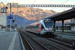 SOB 526 053-4 erreicht als S4 nach Uznach den Bahnhof Buchs SG. (02.01.2023)