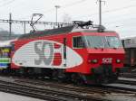 SOB - E-Lok Re 4/4  446 018-4 Abgestellt im Bahnhofsareal von herisau am 11.11.2007