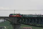 SOB - Re 4/4 456 092-6 unterwegs auf dem Sitterviadukt zwischen Herisau und St.Gallen am 20.04.2009.