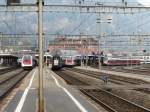 Bahntreff im Bahnhof Arth-Goldau mit der SOB und SBB am 08.04.2009