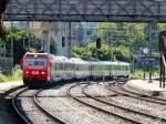 SOB - Voralpenexpress unterwegs mit der Lok 456 095-9 bei der einfahrt im Bahnhof St.Gallen-St.Fieden am 09.07.2011