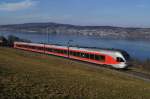 RABe 526 041-9 befindet sich am 27.2.12 zwischen Wdenswil und Burghalden.