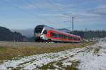 RABe 526 045-0 befindet sich am 09.11.2014 zwischen Biberbrugg und Altmatt.