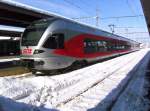 SOB - RABe 526 050-0 in Einsiedeln, als S13 nach Wädenswil - 19.02.2009  