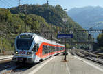 SOB: S 4 als Ringzug mit dem SOB FLIRT 526 051-8 bei der Einfahrt Ziegelbrücke am 12.