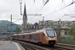 ST. GALLEN (Kanton St. Gallen), 13.05.2023, 526 101 der Südostbahn als IR nach Luzern, auch als Voralpenexpress bekannt, bei der Ausfahrt aus St. Gallen