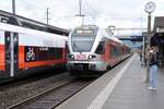 ST. MARGRETHEN (Kanton St. Gallen), 25.04.2025, SOB 526 052-6 als S4 (S-Bahn St. Gallen) bei der Einfahrt in den Bahnhof St. Margrethen