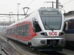 SOB - Triebzug RABr 526 051-8 im Bahnhofsareal von Rapperswil am 15.02.2008