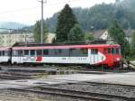 SOB - Im Bahnhofsareal von Wattwil abgestellter Triebwagen BDe 4/4 576 050-9 am 23.07.2010