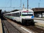 SOB - Voralpenexpress mit dem Steuerwagen BDt 50 48 80-35 191-2 an der Spitze im Bahnhof von Romanshorn am 09.07.2011