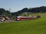 Ein SOB Flirt nach Art-Goldau am 27.06.2011 unterwegs bei Biberbrugg.