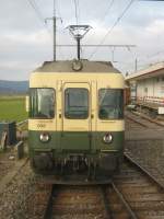 Der BDe 576 058 beim Absetzten der Schubleistung in Rothenthurm.