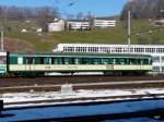 SOB - 2 Kl. Personenwagen B 50 48 20-35 357-2 im Bahnhofsareal von Herisau am 01.03.2012