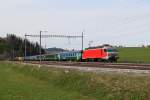 SOB 446 015 mit dem Gipfeli Express am 23.04.2012 bei Einsiedeln.