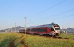 Am 26.Juli 2013 war ein SOB-Flirt 526 051 auf der Strecke Arth-Goldau - Samstagern als S-Bahn auf dem Weg nach Biberbrugg.