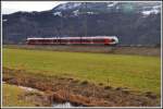 S4 23433 (St.Galler S-Bahn rund um den Säntis) zwischen Weesen und Ziegelbrücke.