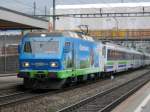SOB - Lok 456 091-8 unterwegs mit dem Voralpenexpress im Bahnhof von Arth-Goldau am 05.04.2014