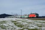 Re 446 015-0 rollt am 09.11.2014 mit dem VAE 2419 von Altmatt Richtung Biberbrugg.