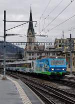SOB: Der Voralpen Express bei der Einfahrt St. Gallen mit der Re 456 091 am 31. Dezember 2015, kurz vor dem Endhalt.
Foto: Walter Ruetsch