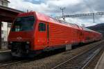 Neuer SZU DPZ mit Re 456-551 und Doppelstockwagen in Langnau Gattikon.