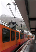Seitlich versetzt -

... die Stromabnehmer auf den Fahrzeugen der Uetlibergbahn aufgrund der zur Sihltalbahn unterschiedlichen Stromsystemes. 

Station Zürich Triemli, 14.03.2019 (M)
