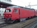 SZU - E-Lok Re 4/4 456 544 im Bahnhof von Langnau-Gattikon am 15.02.2008