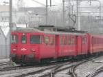 SZU - Triebwagen BDe 4/4 576 594 im Bahnhofsareal von Langnau-Gattikon am 15.02.2008